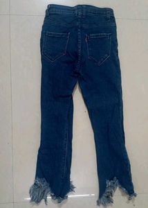 Frayed Hem Denim Jeans