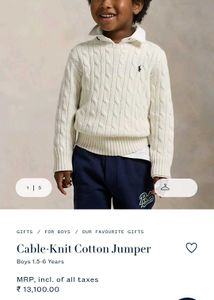 🏇🏻 POLO RALPH LAUREN CABLE KNIT FOR KIDS