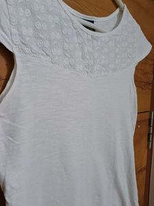 White Top with Lace Detail