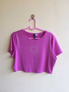 H&M Heart Pink Top