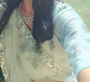 Bridal Powder Blue Colour Lehenga With Heavy Work