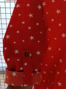 Red Star Print Blouse