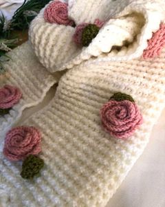 Floral Crochet Scarf