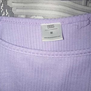 Lilac Puff Sleeve Crop Top