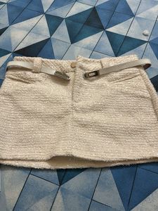White Skirt with Belt