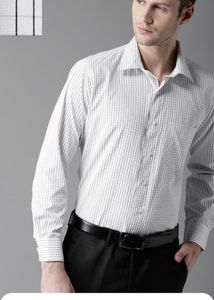 White Dennison Checks Shirt , Size:40