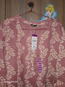 Dusty Rose Floral Print Kurti - Size XXL
