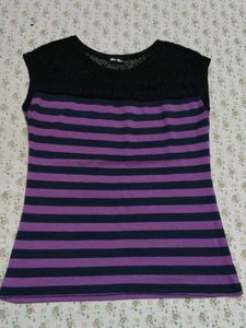 Striped Lace Top