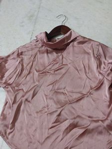 Mauve Satin Button-Down