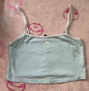 H&amp;M Powder Blue Crop Top