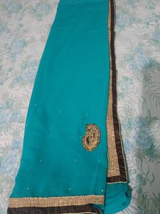 Elegant Teal Saree
