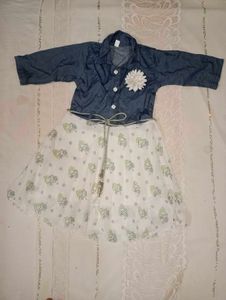 Cute Denim & White Dress