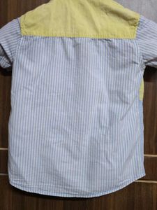 Color Block Striped Short Sleeve Shirt