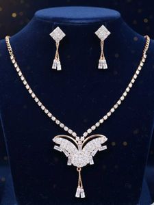 Butterfly Pendant Necklace &amp; Earring Set