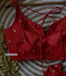 Foil Work Art Silk Padded Blouse