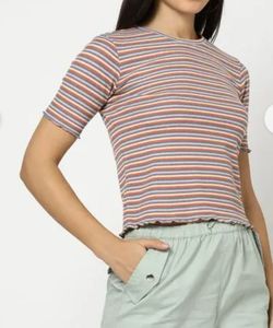 Striped Ribbed Tee