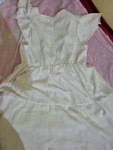 White Ruffle Sleeve Dress