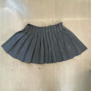 Grey Mini skirt Pleated