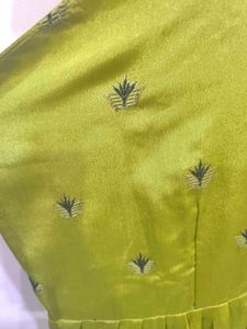 Green shiny anarkali