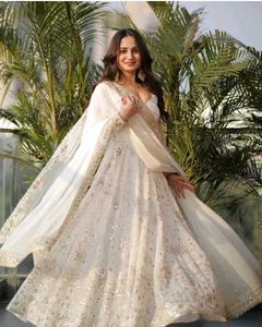 Elegant White Anarkali Suit