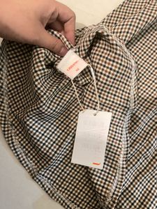 URBANIC Checkered Long Sleeve Mini Dress