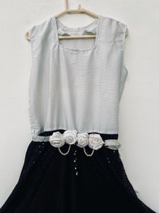 Black &amp; White Long Dress