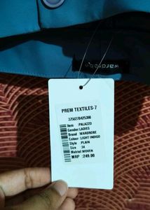 Blue Plazzo Cargo Pant