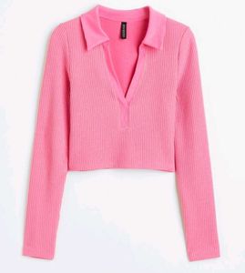 H&m Pink Collared Top 💓
