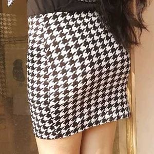 Black And White Mini Skirt