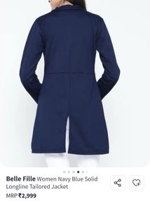 Navy Tailored Longline winter Jacket