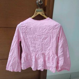 Pink Floral Embroidered Top🌸