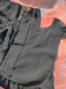 Elegant Black Embroidered Kurta Set