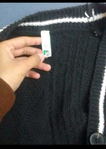 Stylish Black Cardigan with Stars