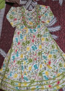 festive And Wedding Floral Ararkali Kurta set