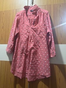 Pink Polka Dot Tunic Fig Size XXL