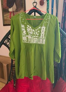 Green Embroidered Cord Set