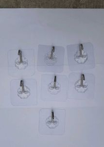 Clear Self-Adhesive Hooks (7-Pack)