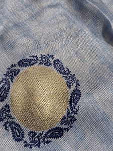 Sky Blue And Red Fabric