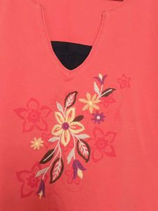 Imported Stretchable Embroidered Top M Size