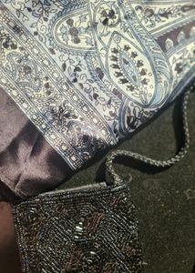 Elegant Black Sling Bag and Scarf Combo