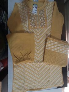 Yellow Embroidered Kurta Set