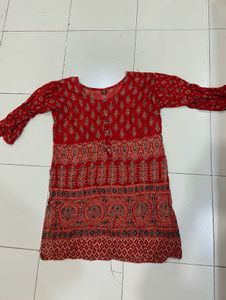 Red Printed Kurta