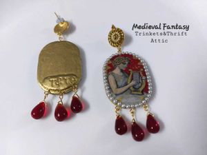 Handmade Medieval Style Clay earrings