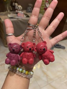 Korean Teddy Lipstick Keychain 🧸