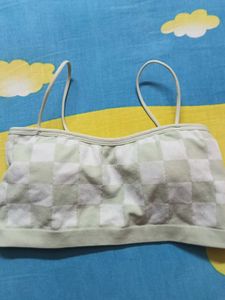 Checkered Padded Bralette Top