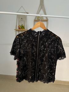 ZARA FLORAL Lace Embroidered TOP