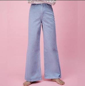 Zara Wide Leg Light Blue Jeans