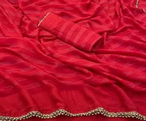 Dark Red Saree
