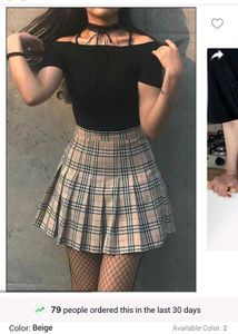 Pleated Brown Mini Skirt