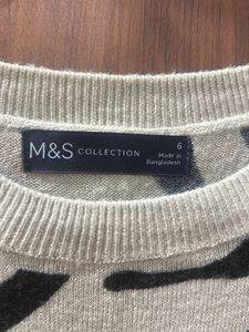 Zebra Print Knit Pullover